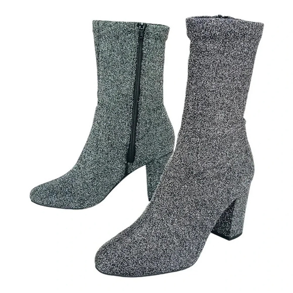 Kenneth Cole Alyssa Metallic Pewter Shimmer Womens Bootie Size 10M - Picture 7 of 9